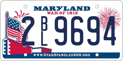 MD license plate 2BL9694