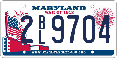 MD license plate 2BL9704