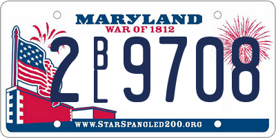 MD license plate 2BL9708