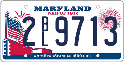 MD license plate 2BL9713