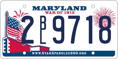MD license plate 2BL9718