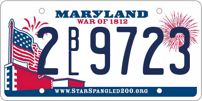 MD license plate 2BL9723
