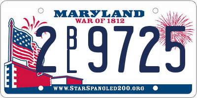 MD license plate 2BL9725