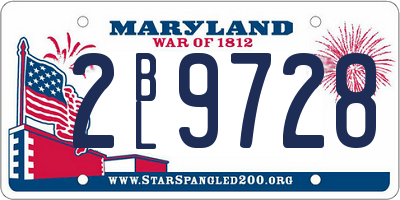 MD license plate 2BL9728