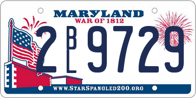 MD license plate 2BL9729