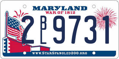 MD license plate 2BL9731