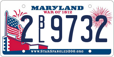MD license plate 2BL9732