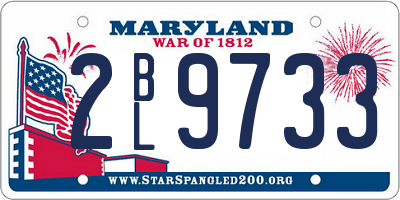 MD license plate 2BL9733