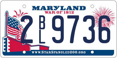 MD license plate 2BL9736
