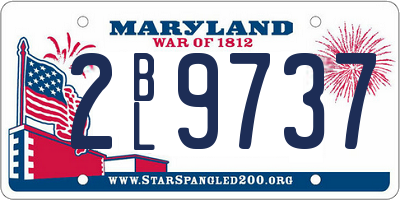 MD license plate 2BL9737