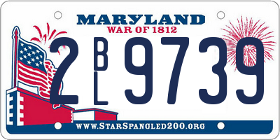 MD license plate 2BL9739