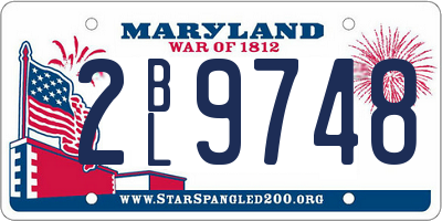 MD license plate 2BL9748