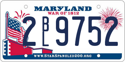 MD license plate 2BL9752