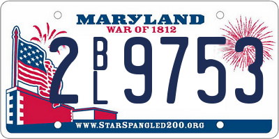 MD license plate 2BL9753