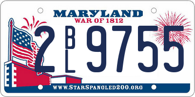 MD license plate 2BL9755