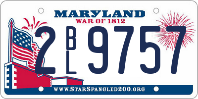 MD license plate 2BL9757