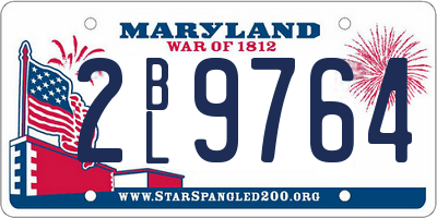 MD license plate 2BL9764