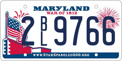 MD license plate 2BL9766