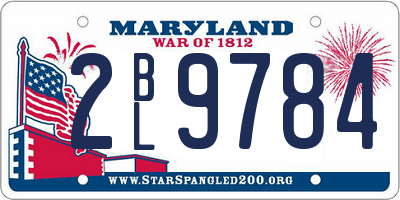 MD license plate 2BL9784