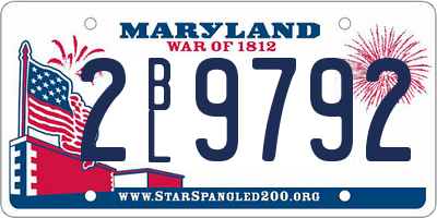 MD license plate 2BL9792