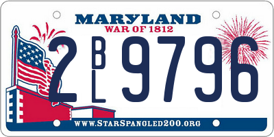 MD license plate 2BL9796