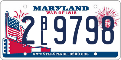 MD license plate 2BL9798