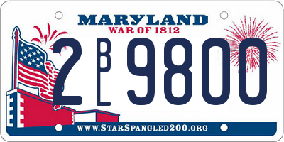 MD license plate 2BL9800