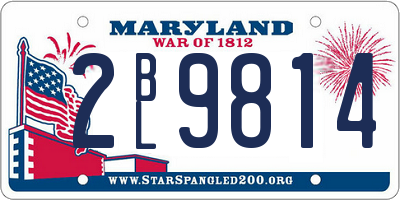 MD license plate 2BL9814