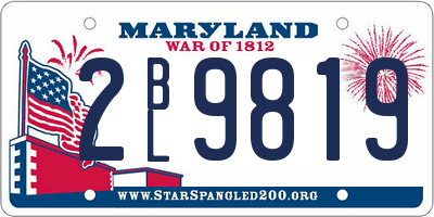 MD license plate 2BL9819