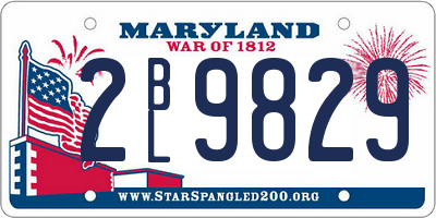 MD license plate 2BL9829