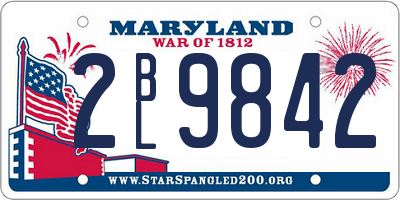 MD license plate 2BL9842