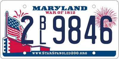MD license plate 2BL9846