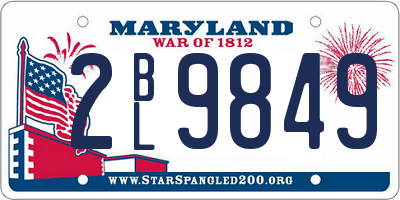 MD license plate 2BL9849