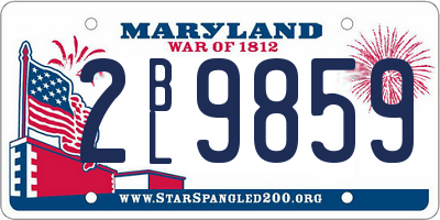 MD license plate 2BL9859