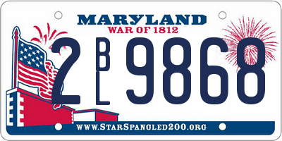 MD license plate 2BL9868