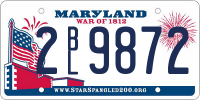 MD license plate 2BL9872