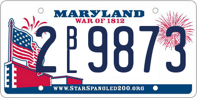 MD license plate 2BL9873