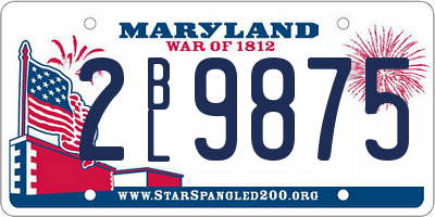 MD license plate 2BL9875