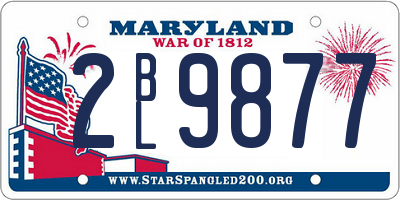 MD license plate 2BL9877