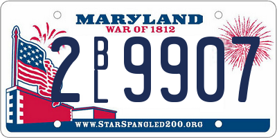 MD license plate 2BL9907