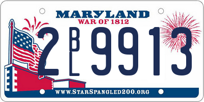 MD license plate 2BL9913