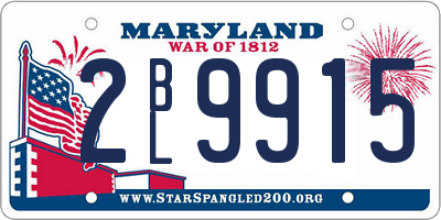 MD license plate 2BL9915