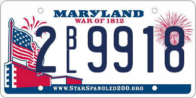 MD license plate 2BL9918