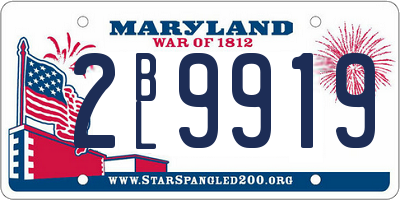 MD license plate 2BL9919