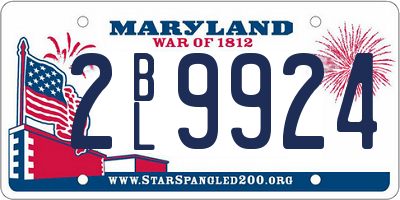 MD license plate 2BL9924