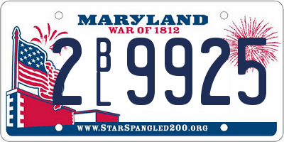 MD license plate 2BL9925