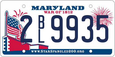 MD license plate 2BL9935