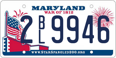 MD license plate 2BL9946
