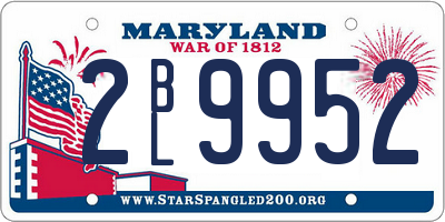 MD license plate 2BL9952