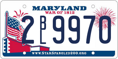 MD license plate 2BL9970